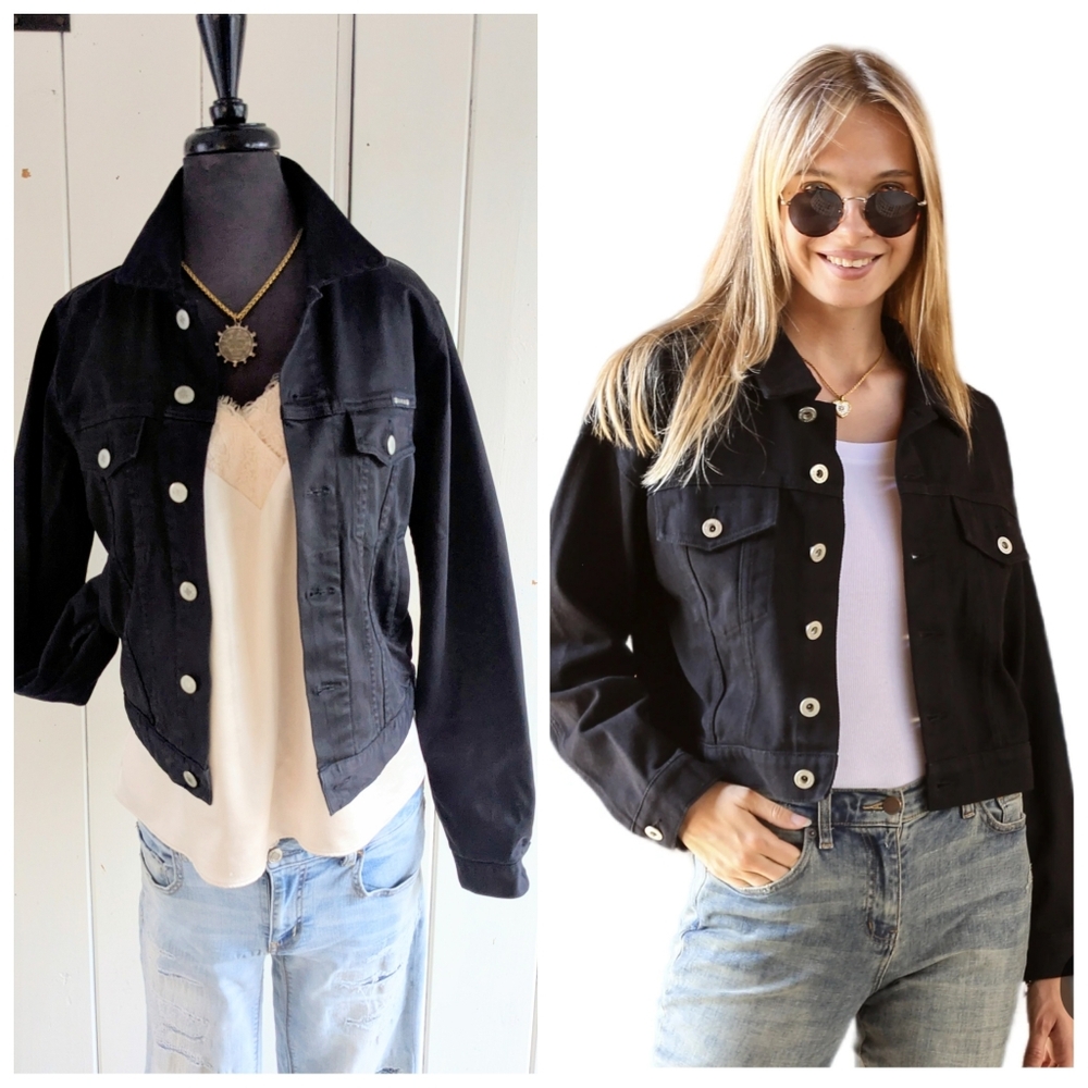 Vintage Lucky Brand Black Jean Jacket sz M